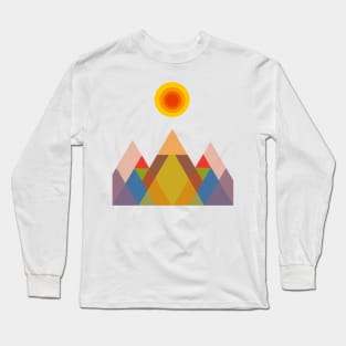 mountains landscape of triangles Long Sleeve T-Shirt